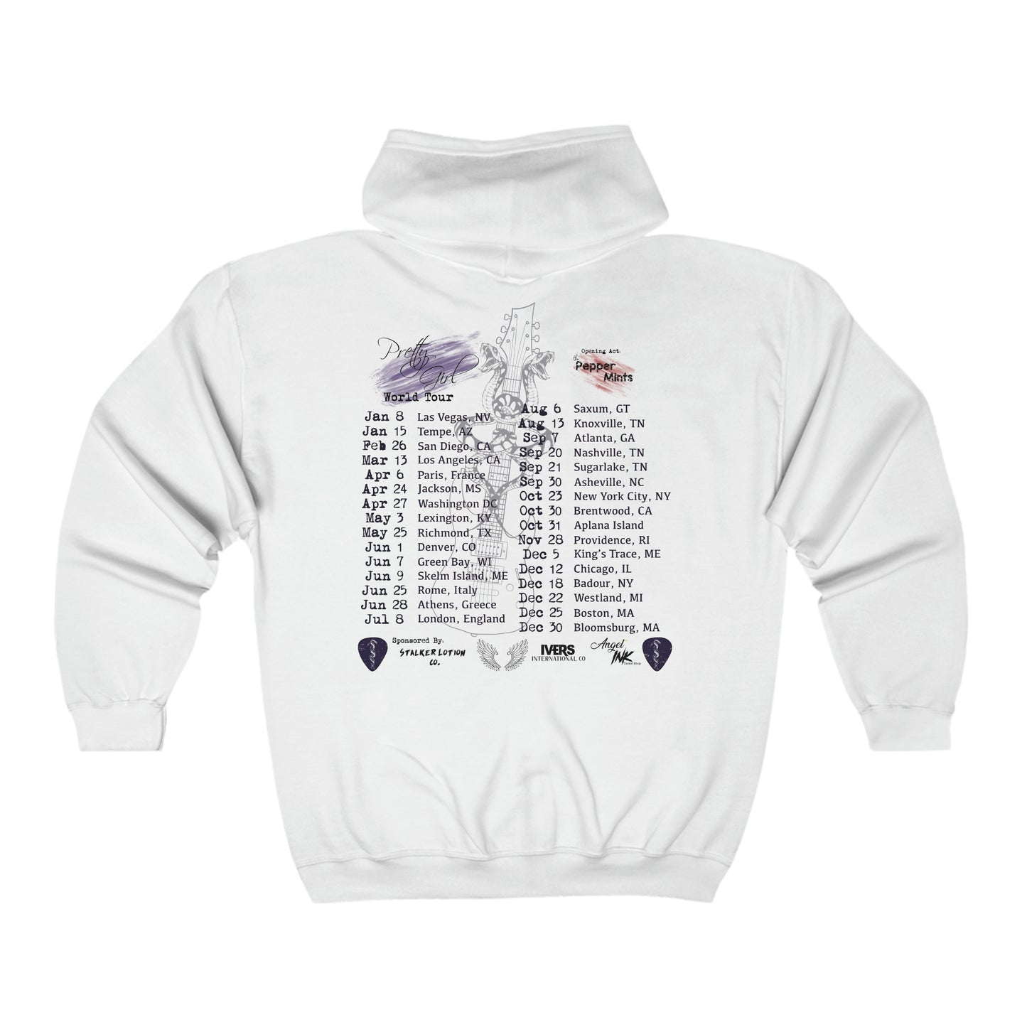 Aiden James "Pretty Girl" Tour Full Zip Hooded Sweatshirt