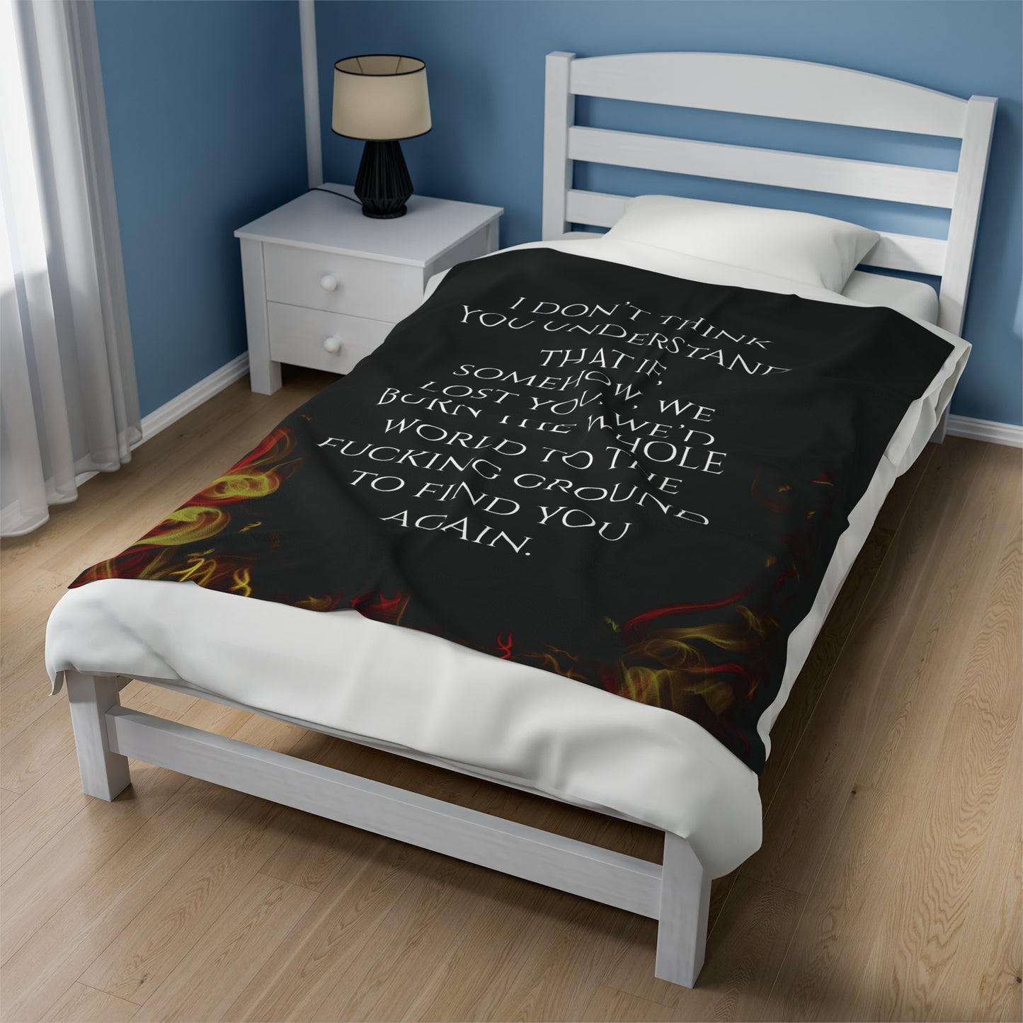 Burn the World Quote Blanket