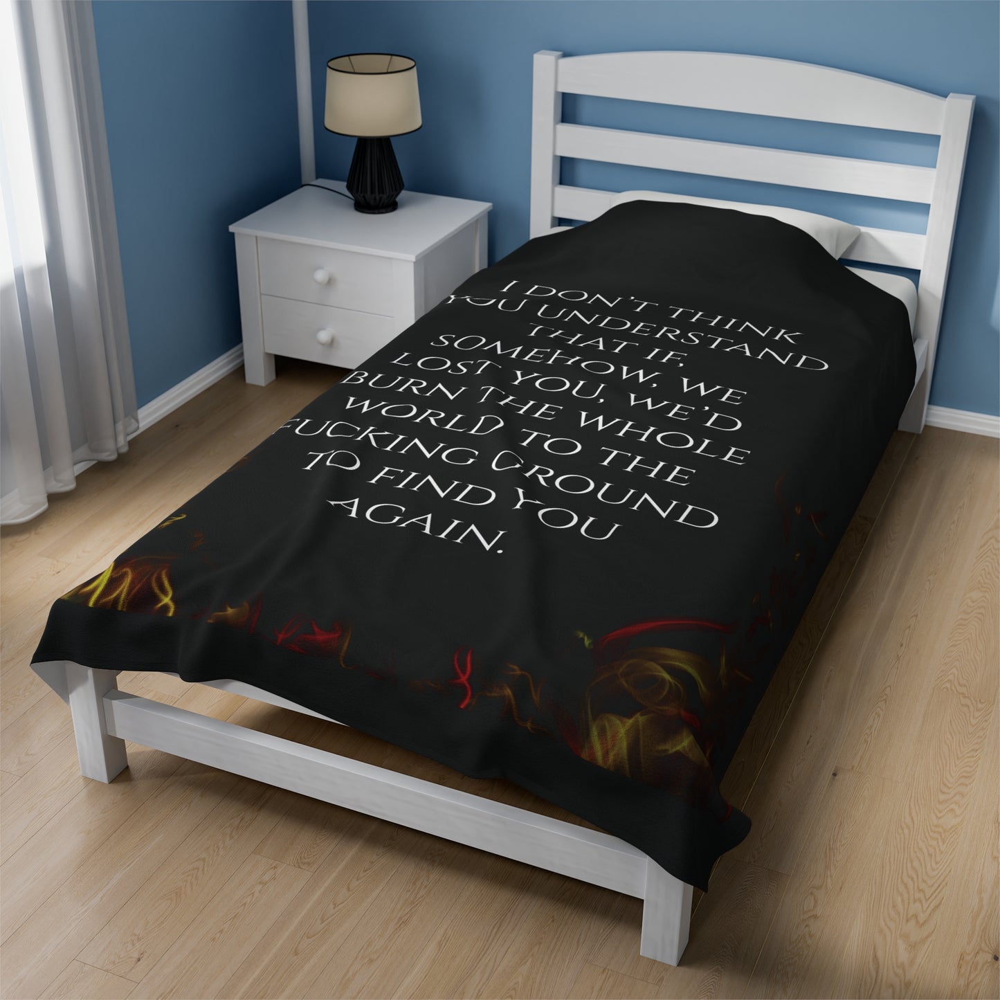 Burn the World Quote Blanket