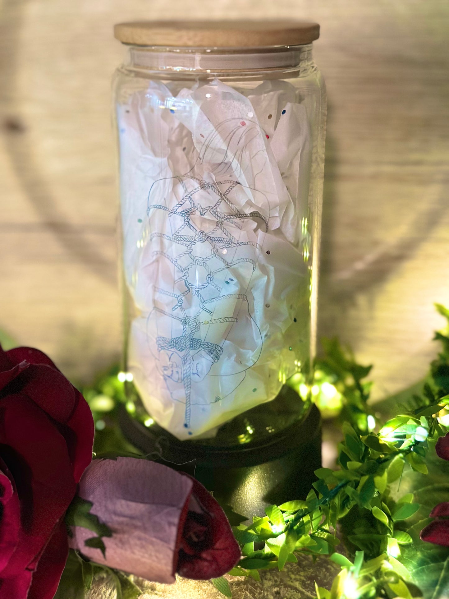 Rope Bunny Glass Can Cup