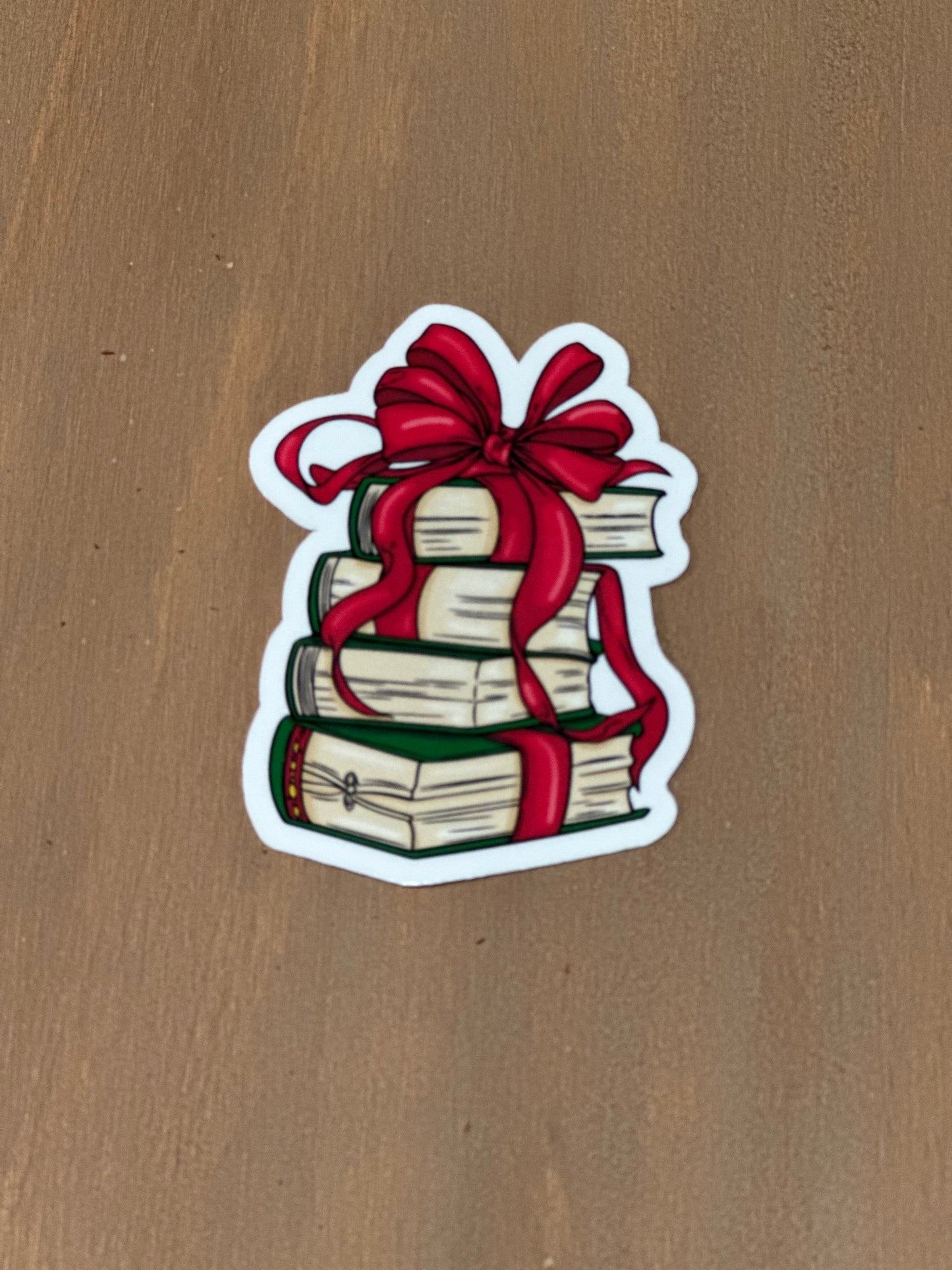 Holiday Book Stack Sticker