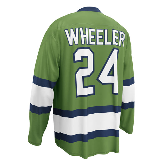 Wheeler green hockey fan jersey