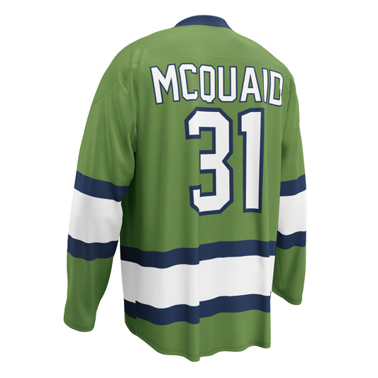 McQuaid green hockey fan jersey