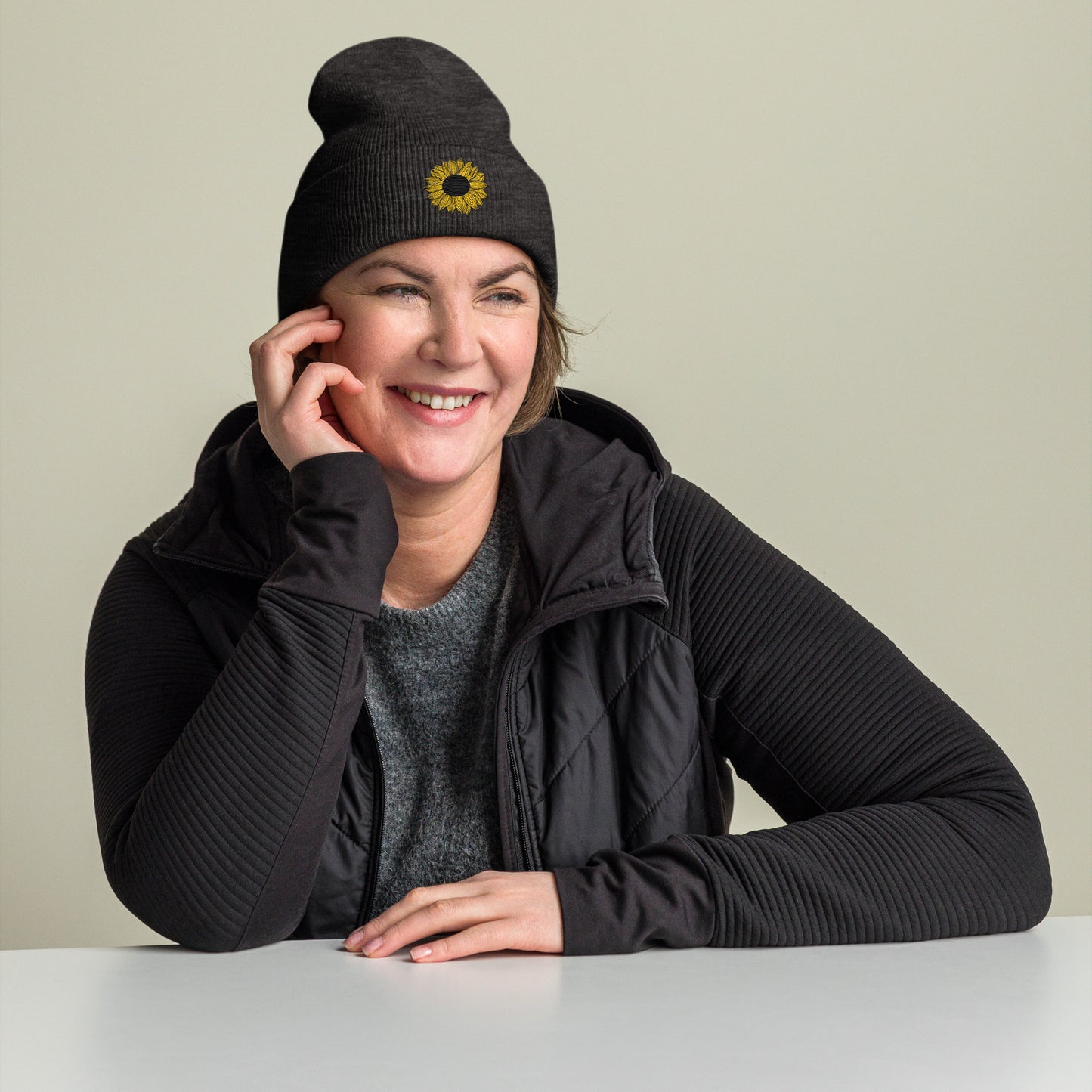 L&L Sunflower Cuffed Beanie