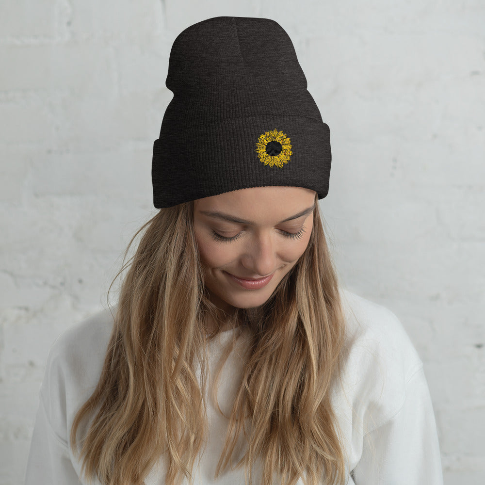 L&L Sunflower Cuffed Beanie