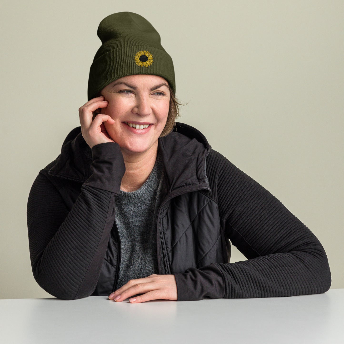L&L Sunflower Cuffed Beanie