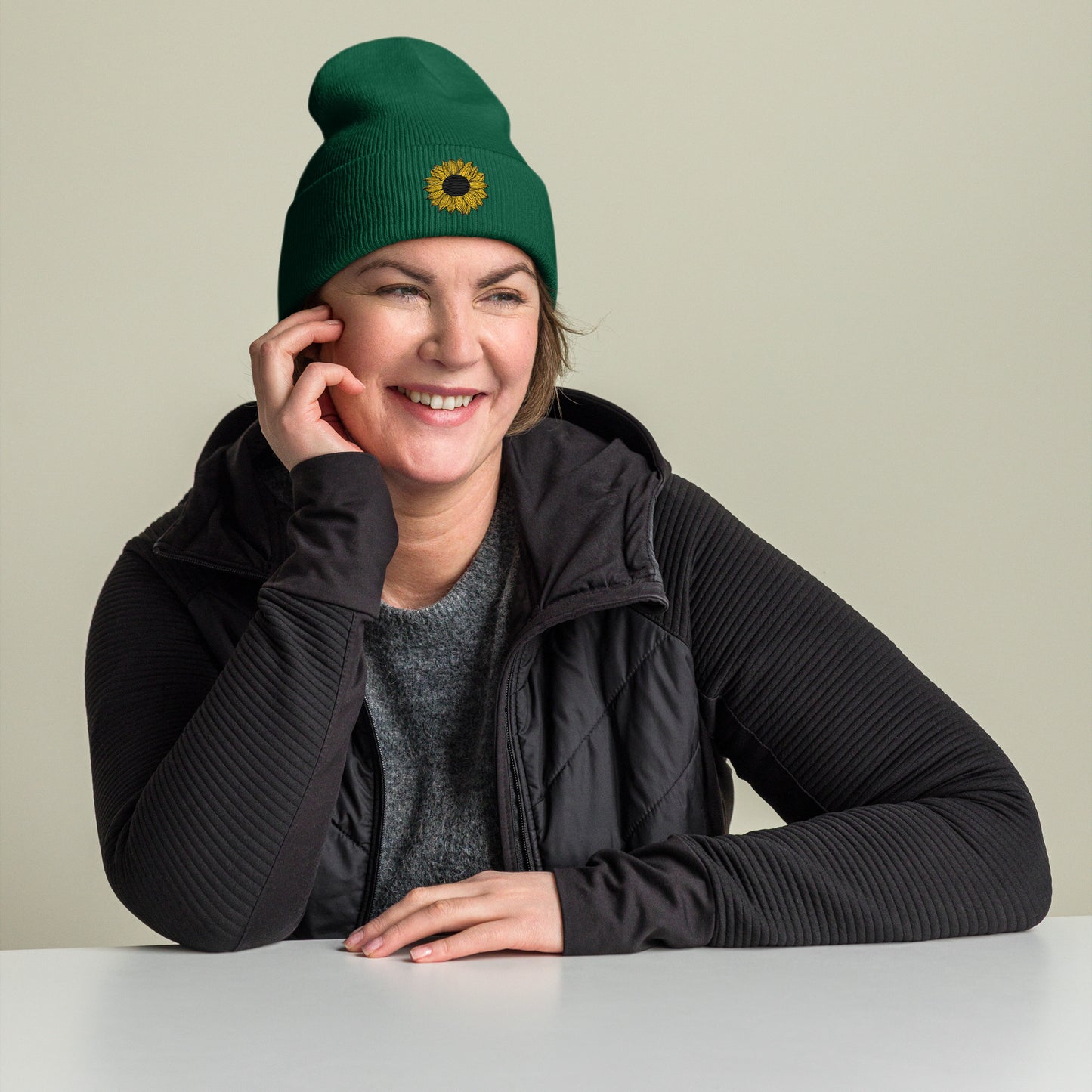L&L Sunflower Cuffed Beanie