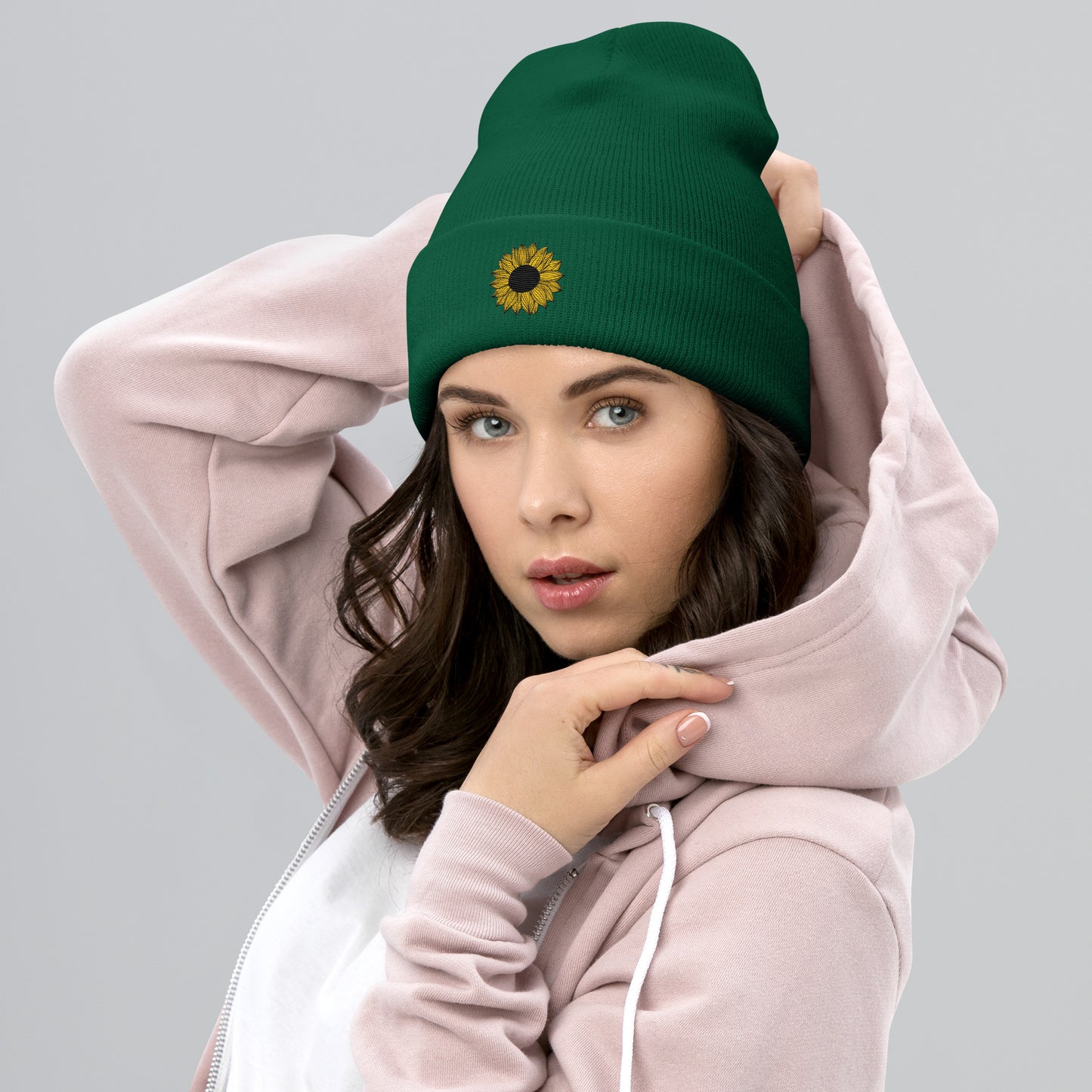 L&L Sunflower Cuffed Beanie