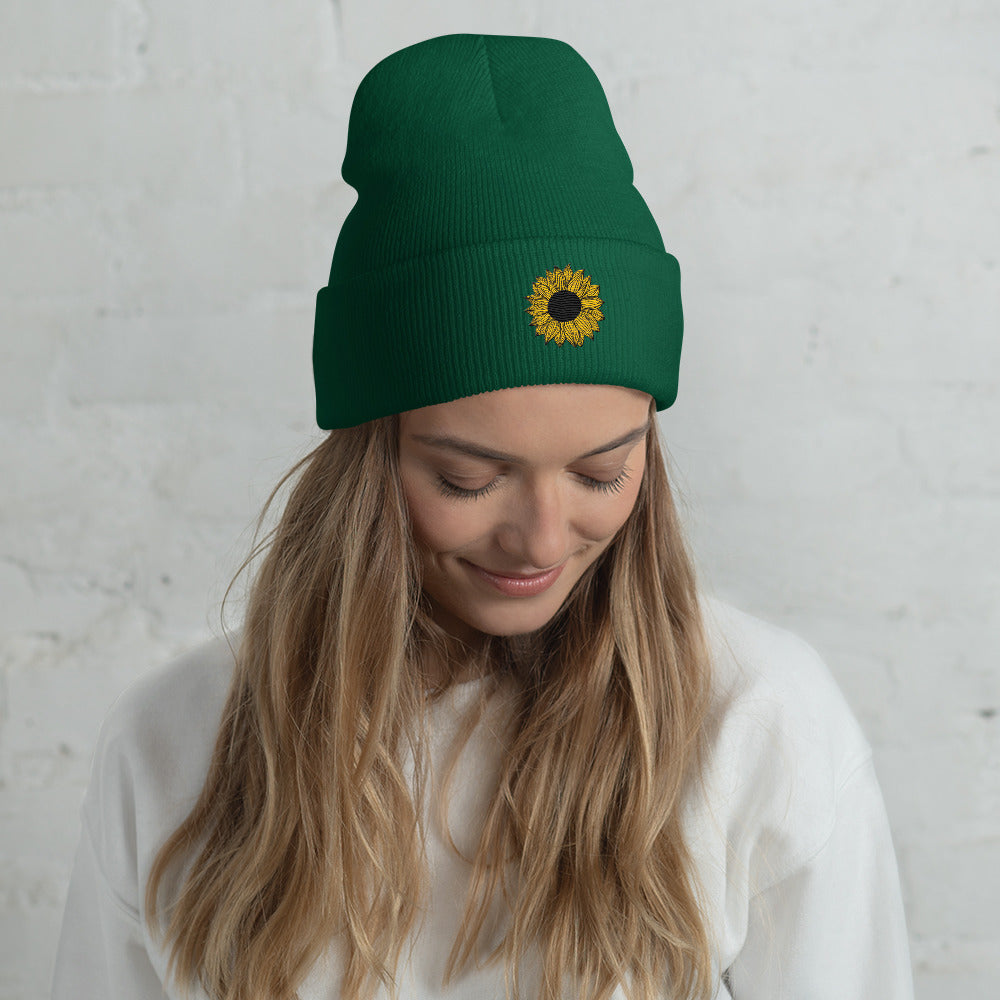 L&L Sunflower Cuffed Beanie
