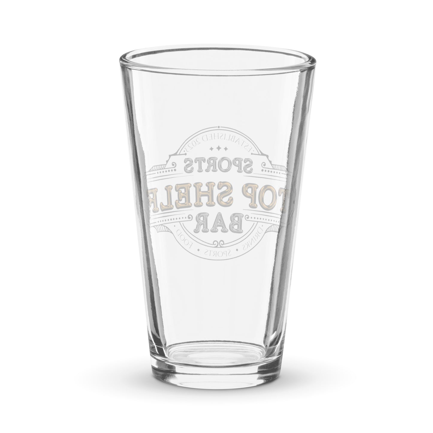 Top Shelf pint glass