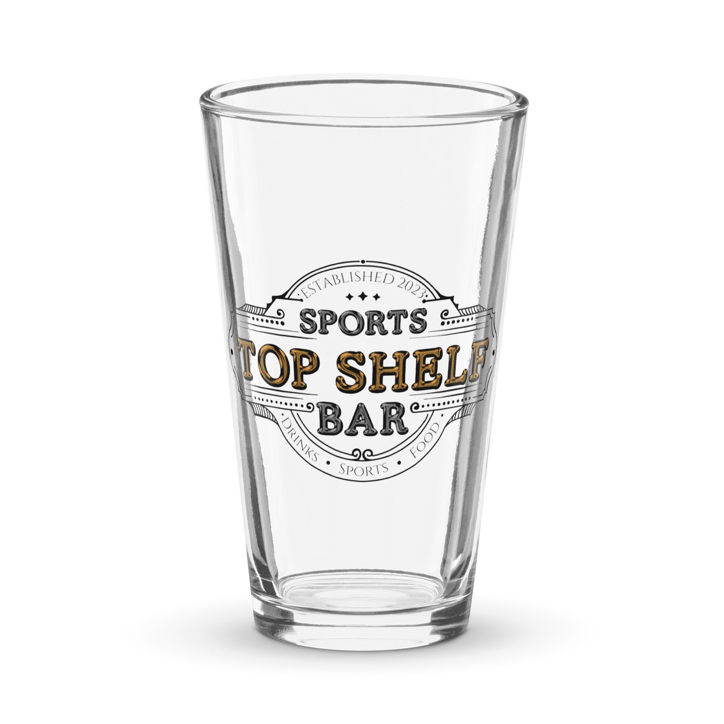 Top Shelf pint glass