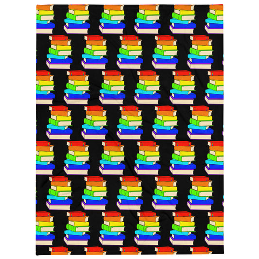 Pride book Stack Throw Blanket