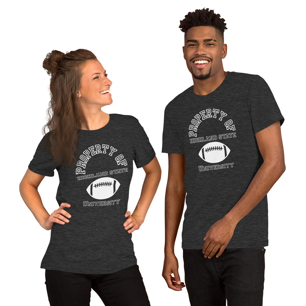 Maggie Rawdon's Highland State University t-shirt