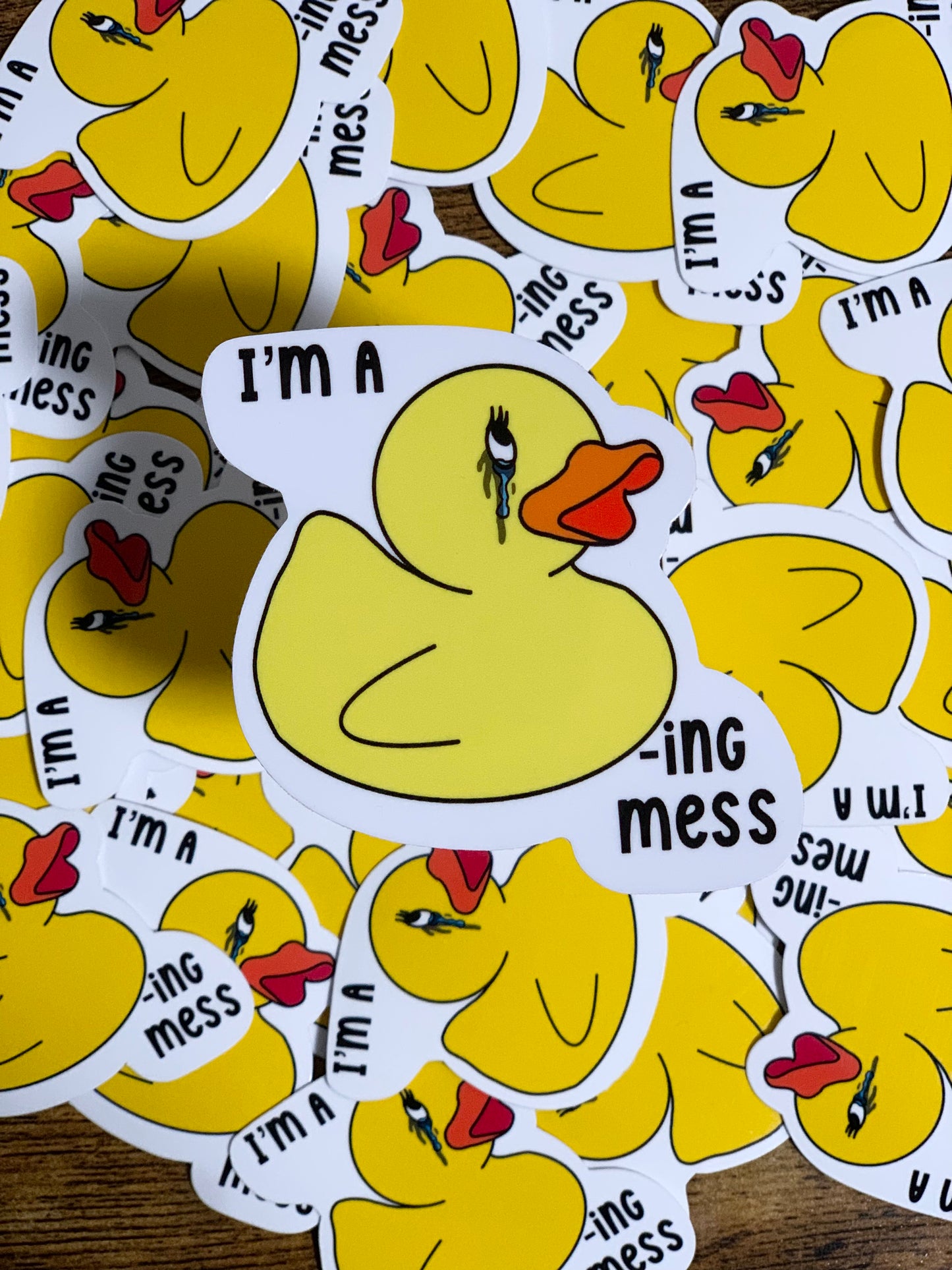 Duck-ing Mess Sticker