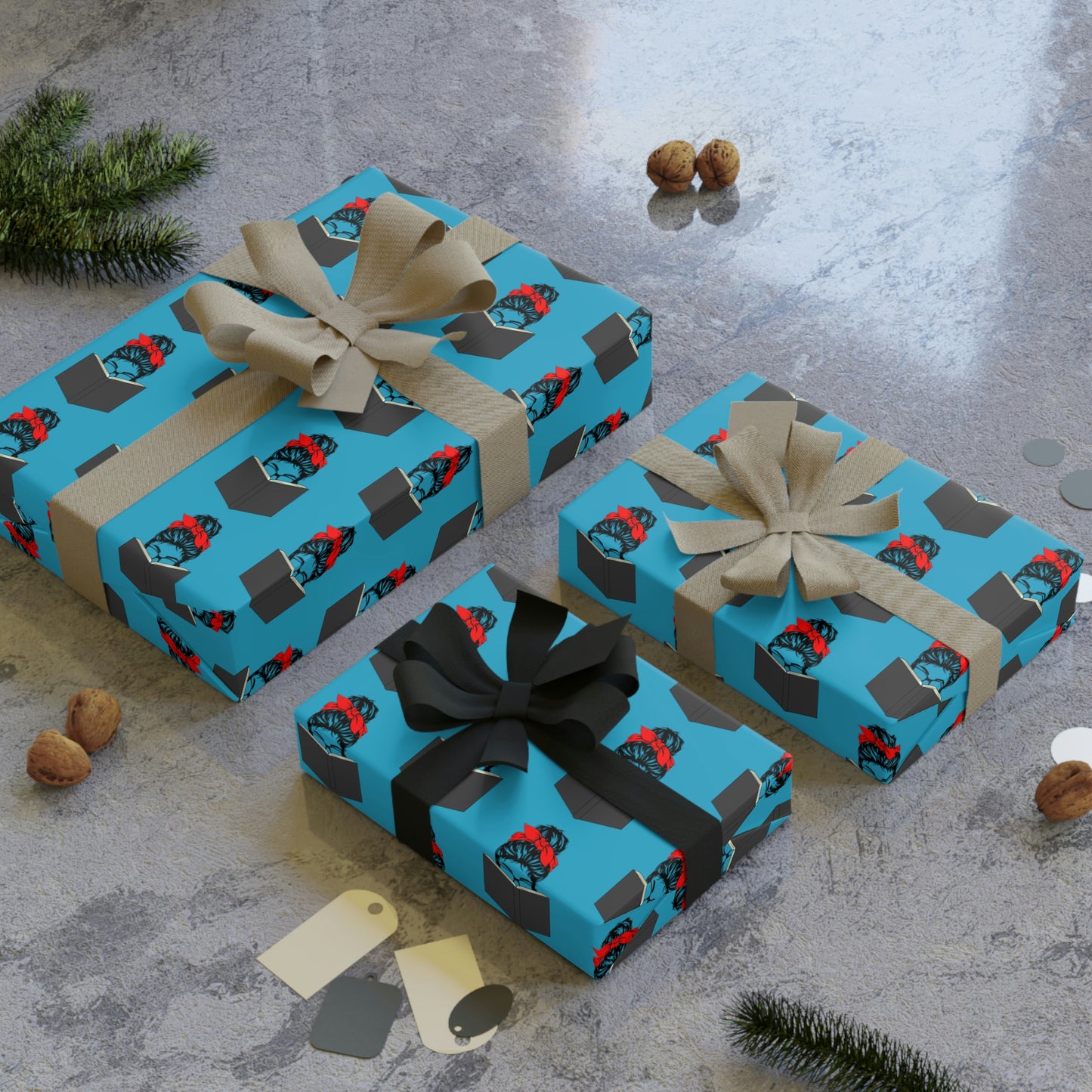 bookish reader gift wrapping paper