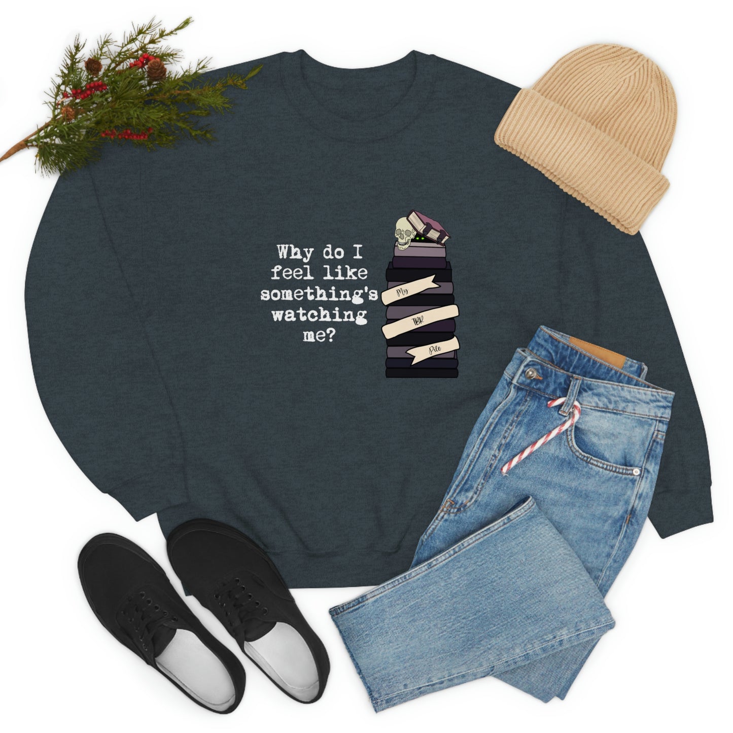 TBR Book Lover Dark Color Crewneck Sweater