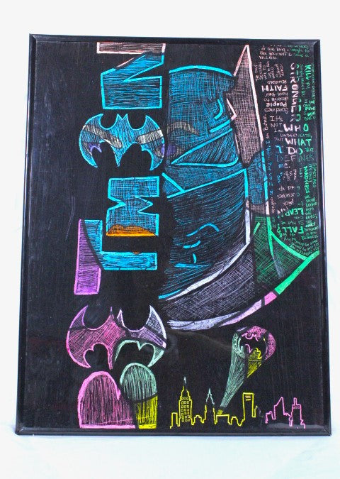 Dark Knight - 18x24 Illusion Scratch Art