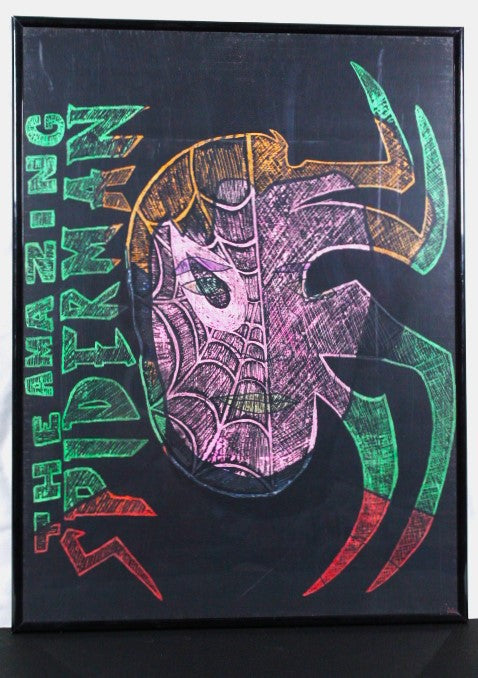 Friendly Neighborhood Spider -18x24 Illusion Scratch Art