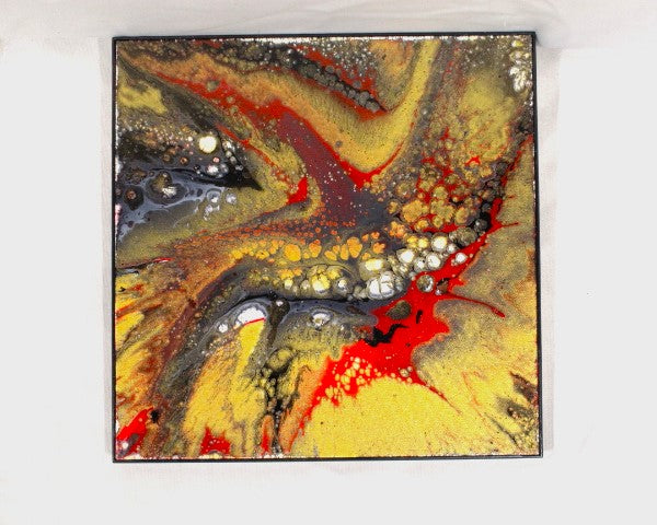 Phoenix - 12x12 Abstract Acrylic Spun Painting