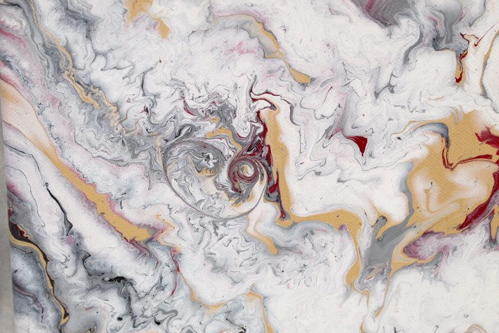 Hidden Elf - 10x20 Abstract Marbled Pour Painting