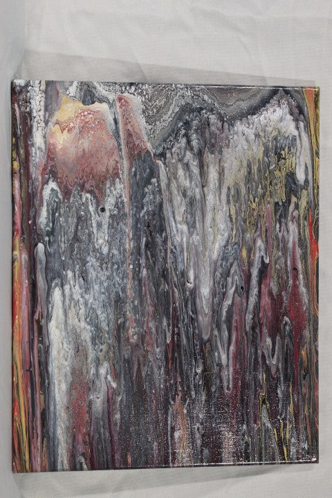 Volcano Geode - 16x20 Abstract Acrylic Pour Painting