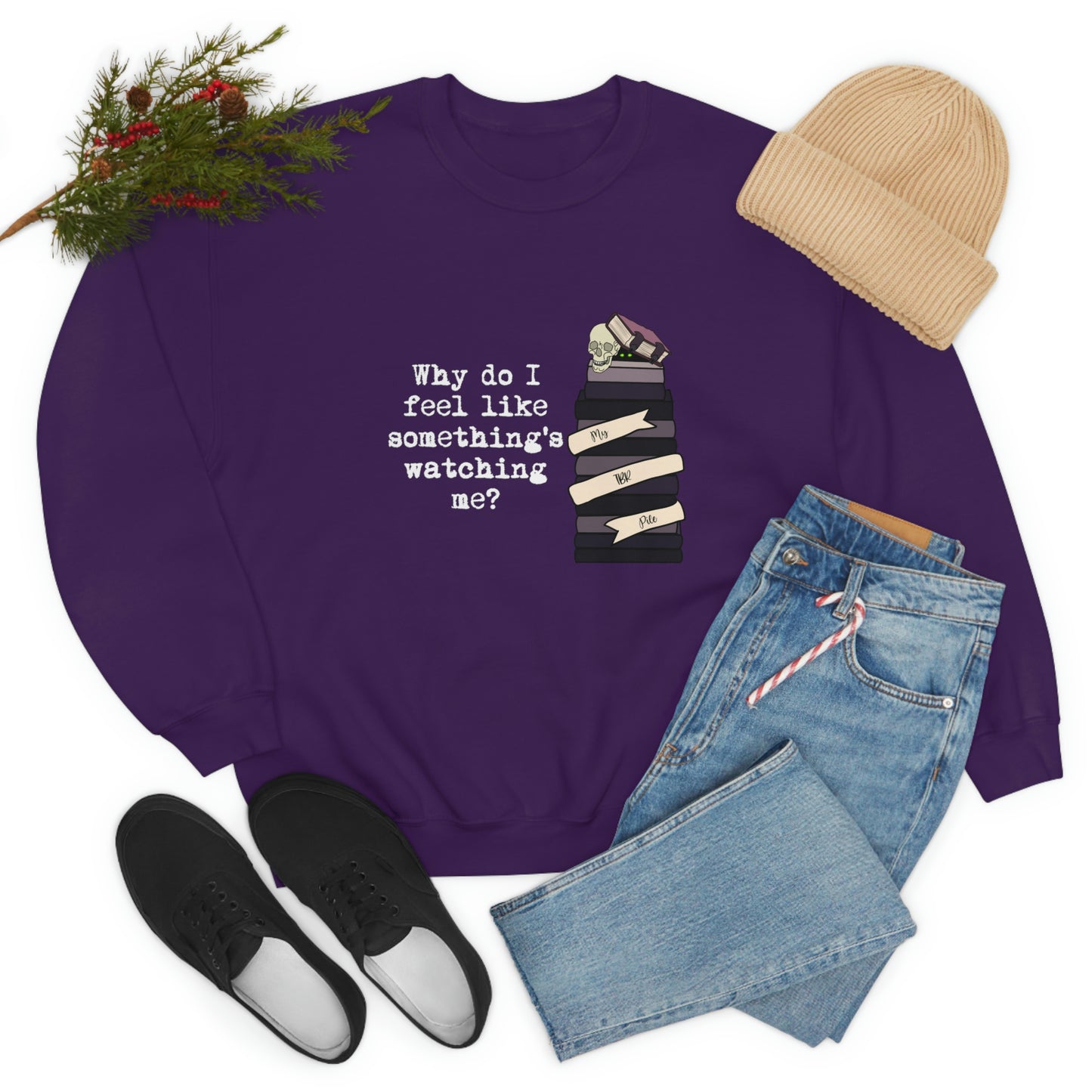 TBR Book Lover Dark Color Crewneck Sweater