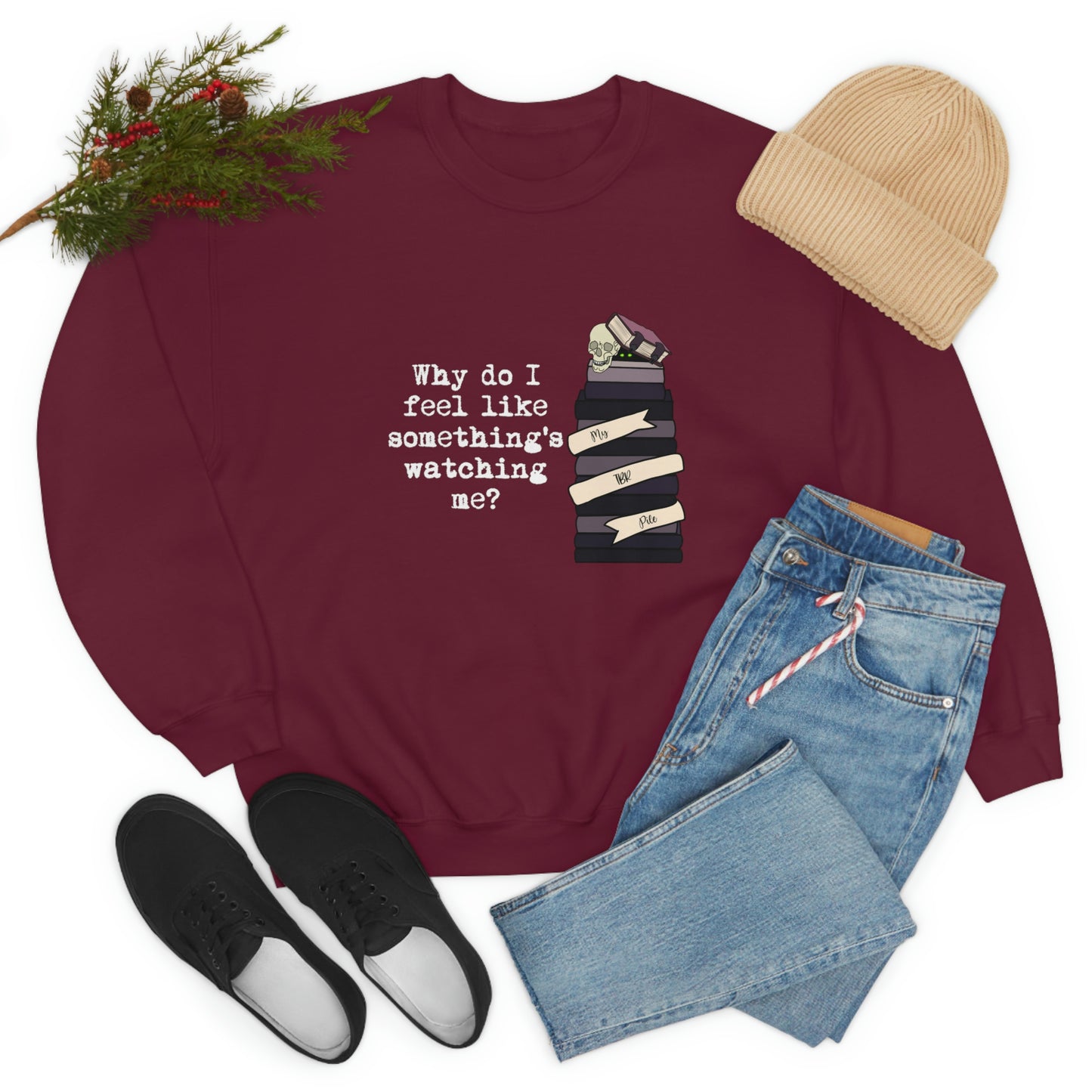 TBR Book Lover Dark Color Crewneck Sweater