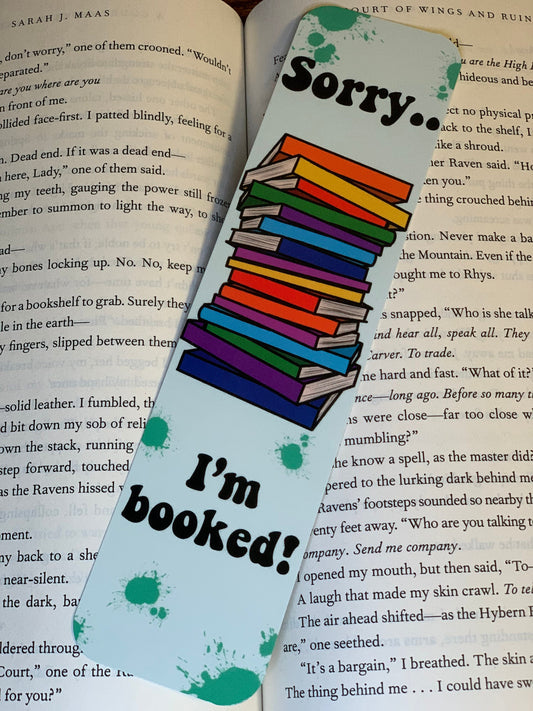 8x2in I'm booked Bookmark