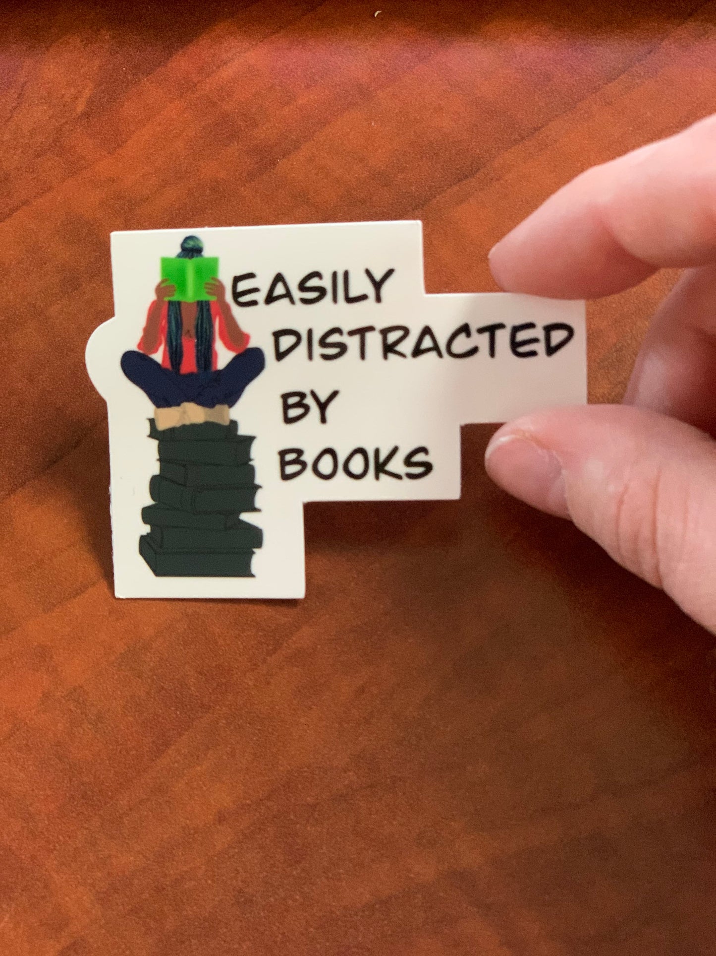 Distracted by Books Sticker