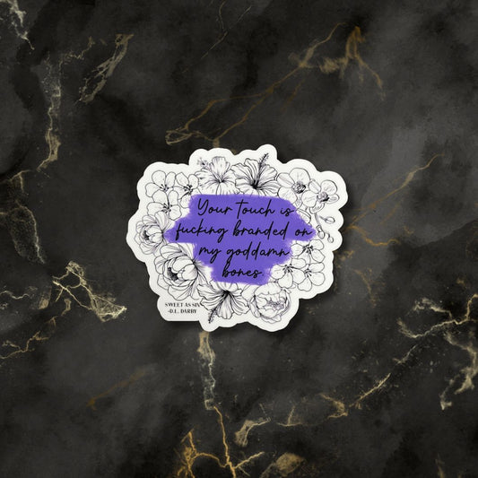 "Sweet as Sin" Floral Quote Sticker