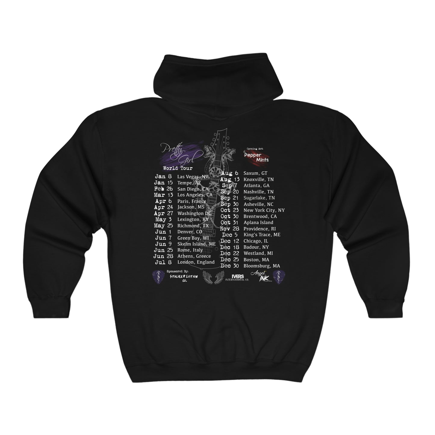 Aiden James "Pretty Girl" Tour Full Zip Hooded Sweatshirt