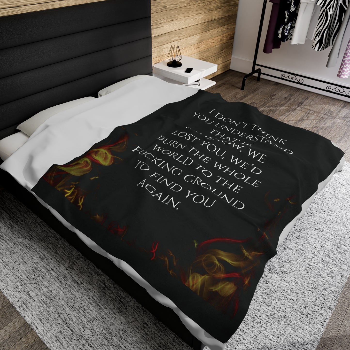 Burn the World Quote Blanket