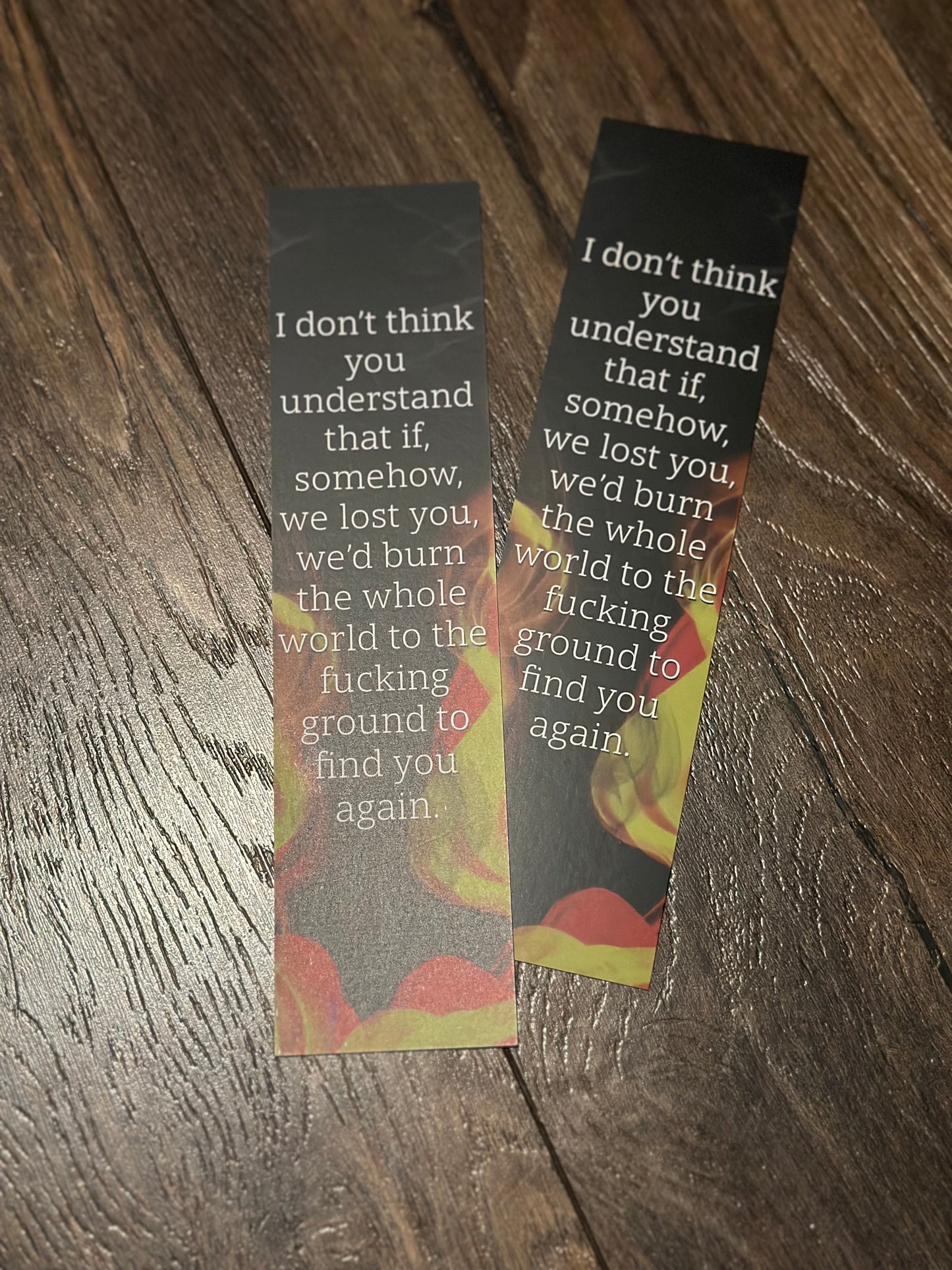 Burn the whole world bookmark
