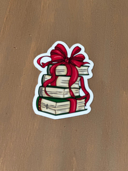 Holiday Book Stack Sticker