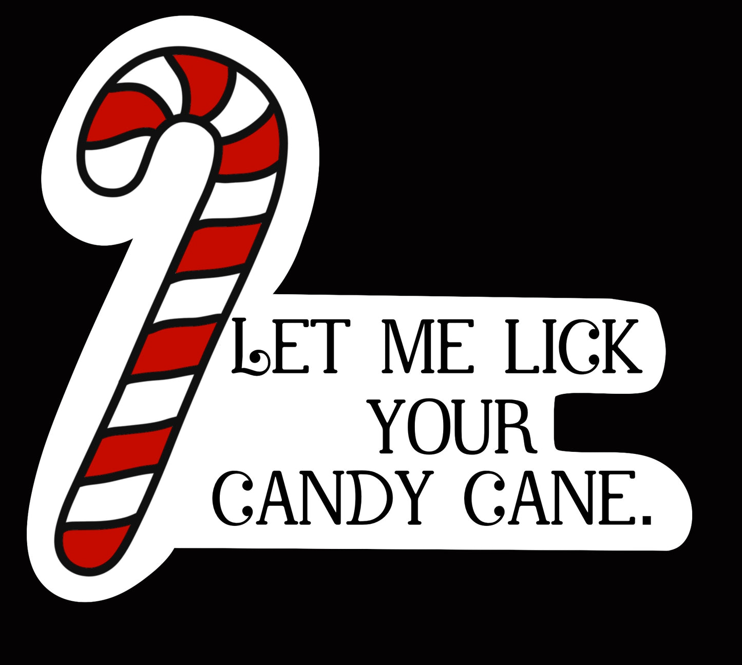 Lick your candy cane sticker