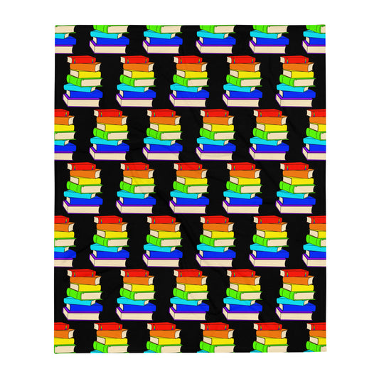 Pride book Stack Throw Blanket