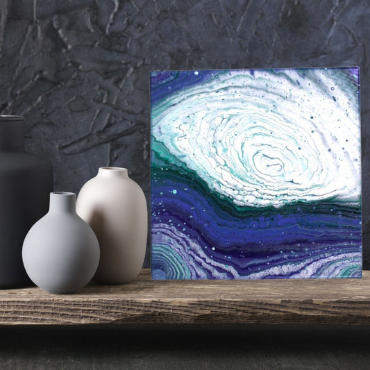Hurricane - 12x12 Abstract Acrylic Pour Painting