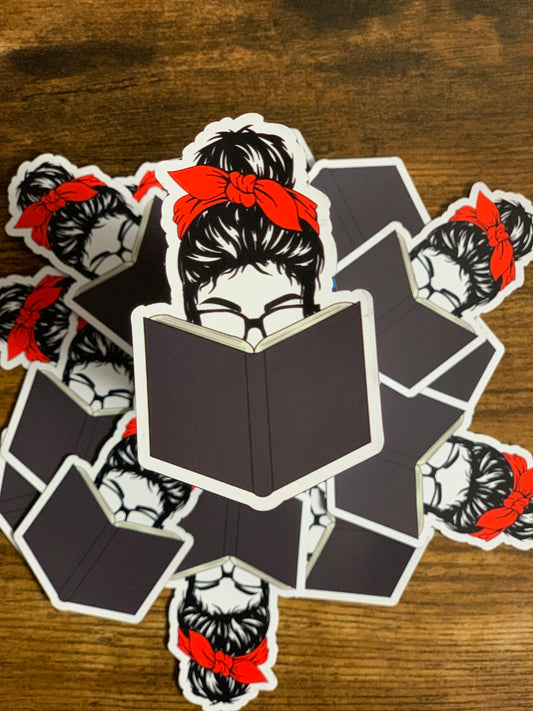 Reading Lady Sticker
