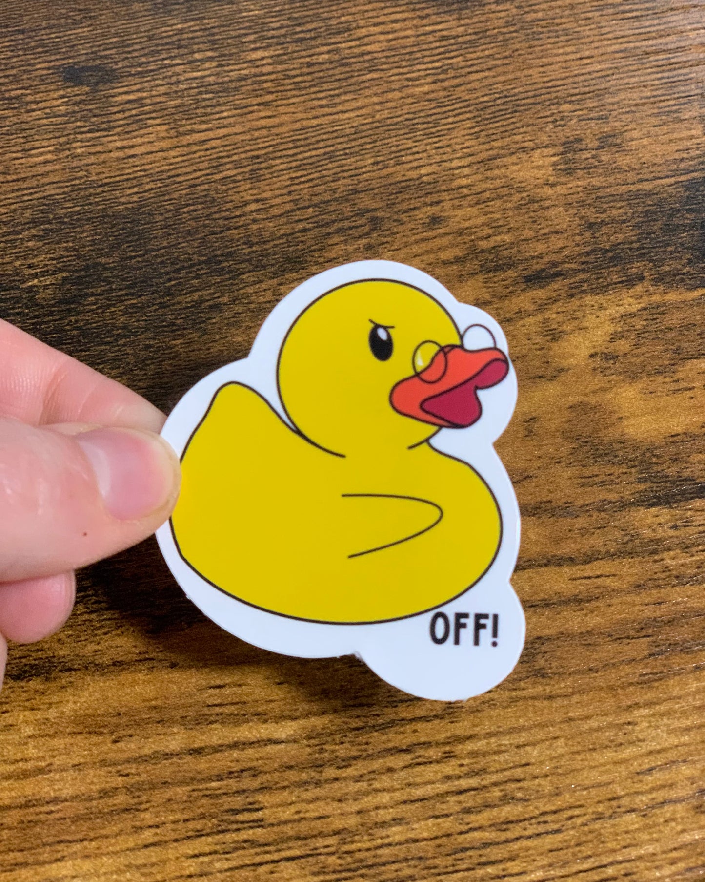 Duck OFF Sticker