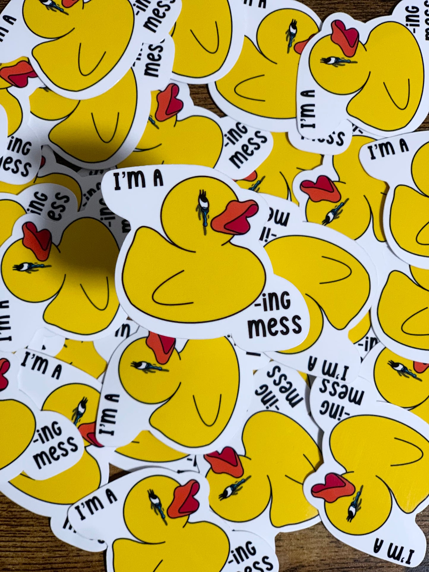 Duck-ing Mess Sticker