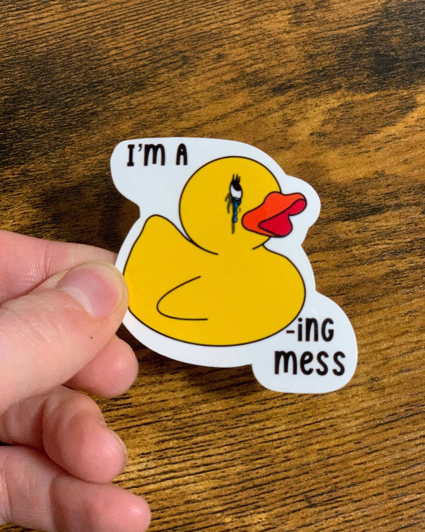 Duck-ing Mess Sticker