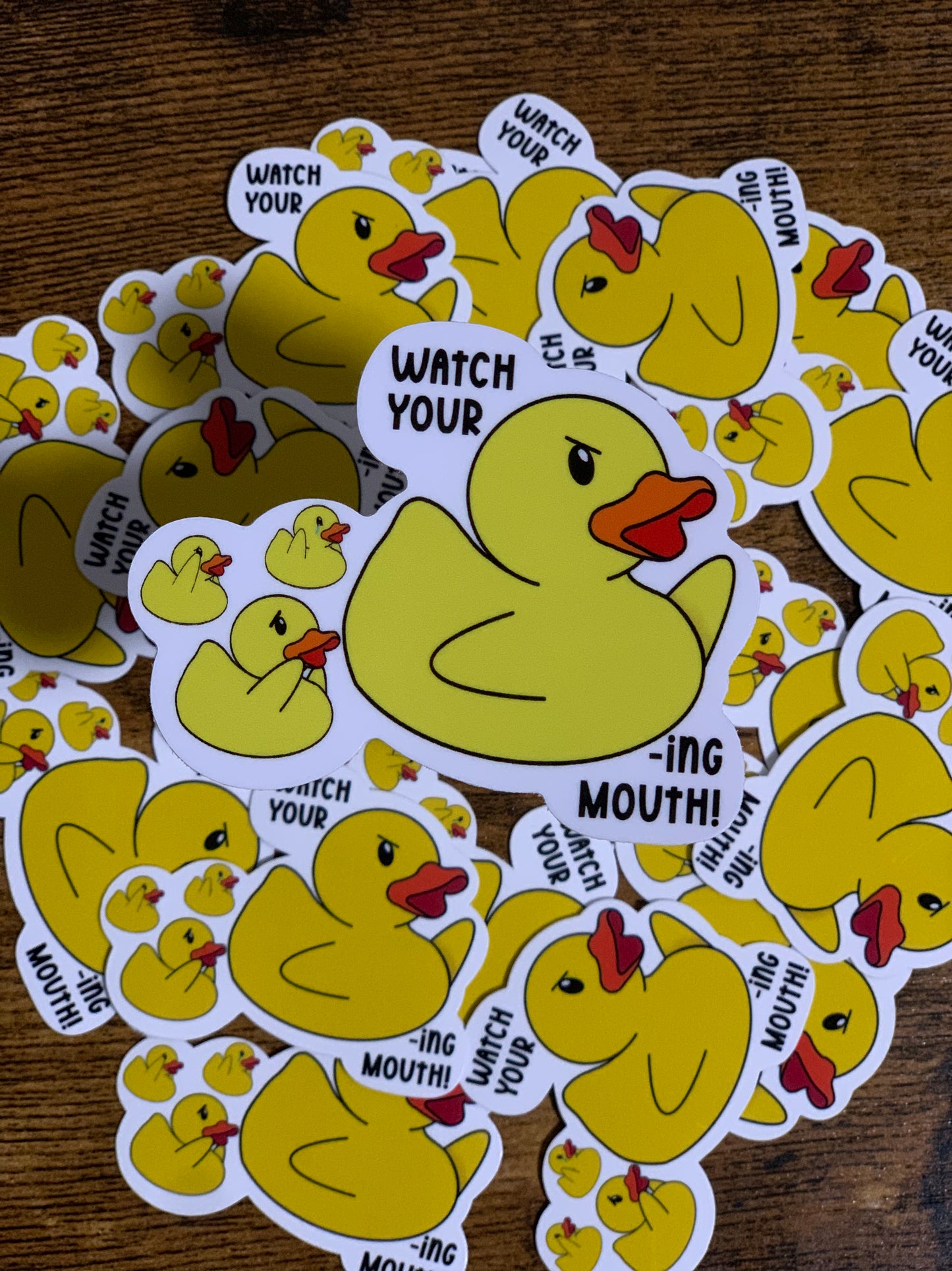 Watch your DUCK-ing Mouth Sticker