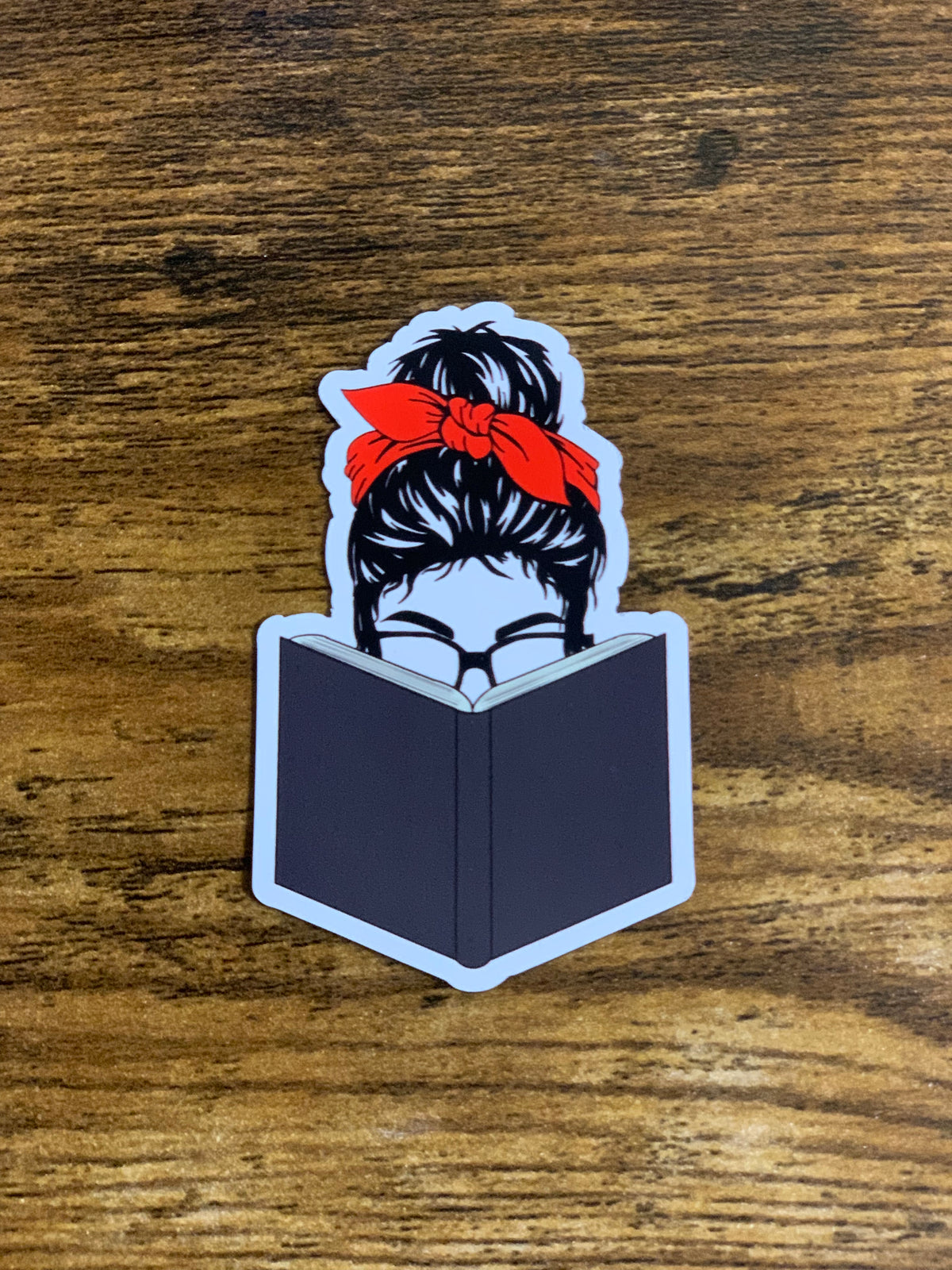 Lady Writing Sticker Reading Lady Sticker – Messterpieces