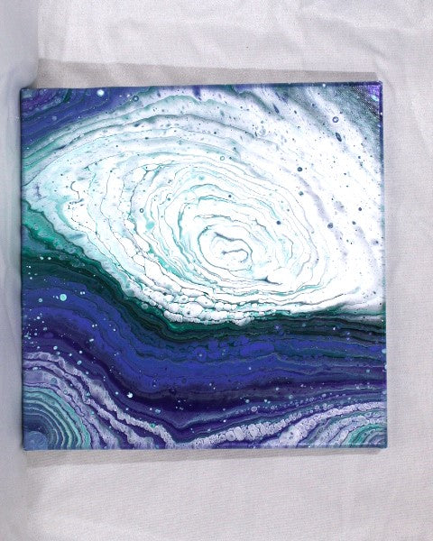 Hurricane - 12x12 Abstract Acrylic Pour Painting