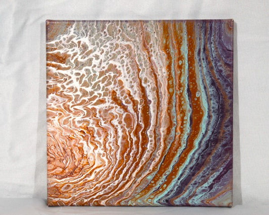 The Core - 12x12 Abstract Acrylic Ring Pour Painting