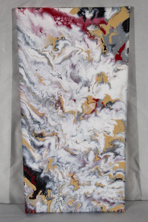 Hidden Elf - 10x20 Abstract Marbled Pour Painting