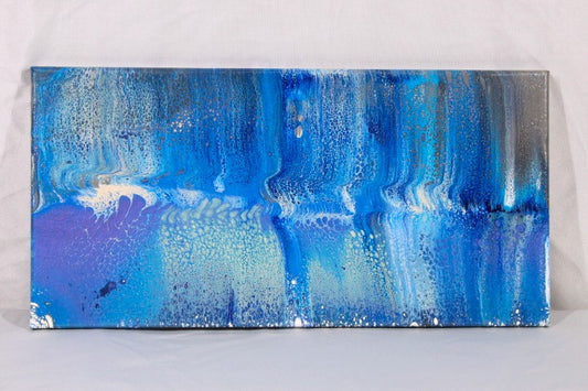 Waterfalls - 10x20 Abstract Acrylic Swipe Pour Painting