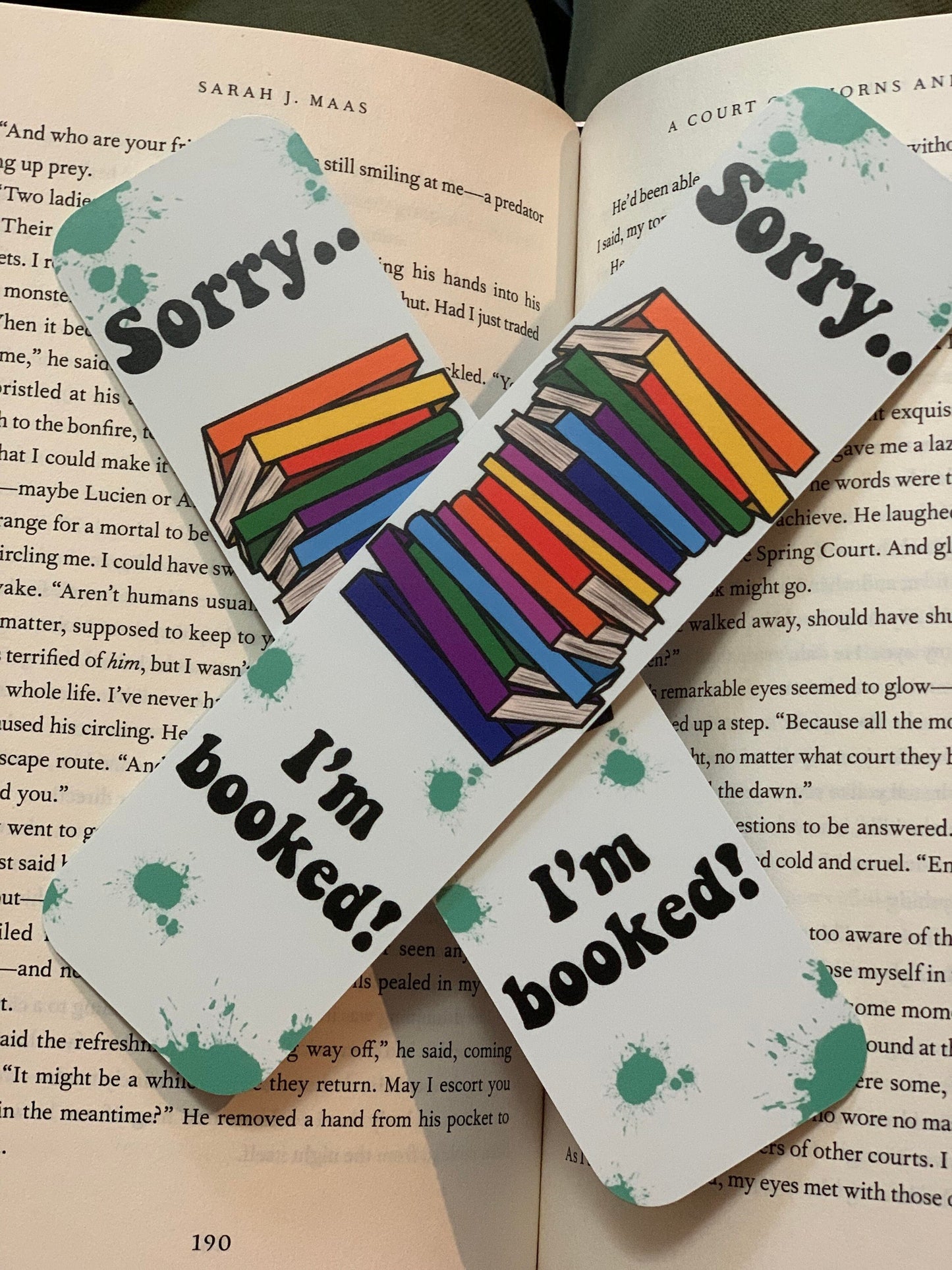 8x2in I'm booked Bookmark