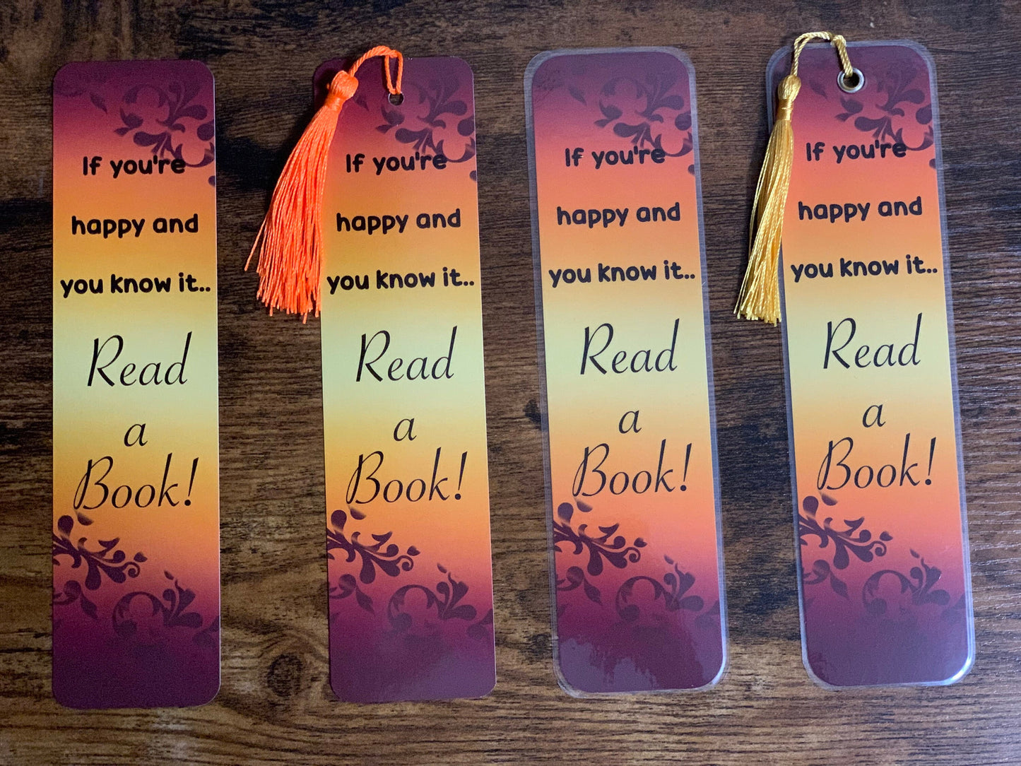 8x2 in Happy Reading Bookmark