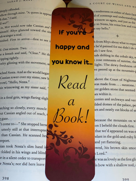 8x2 in Happy Reading Bookmark